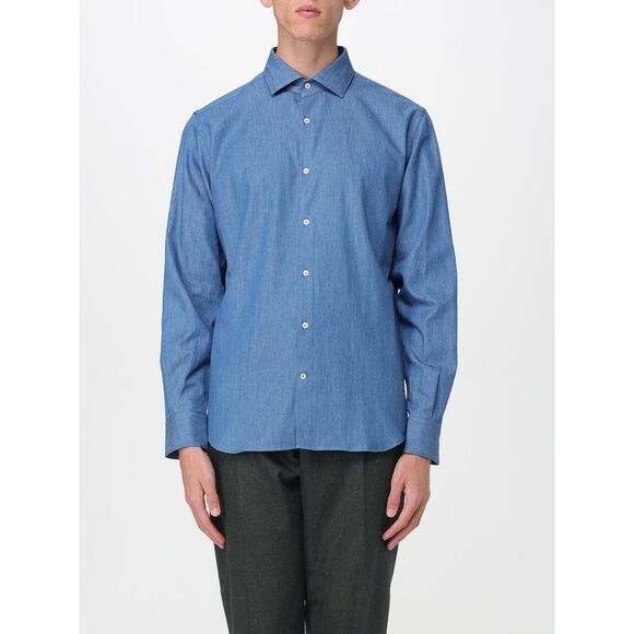 Brooksfield Shirt Men Stone Washed